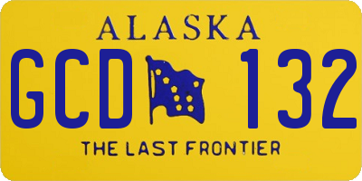 AK license plate GCD132