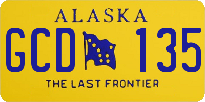 AK license plate GCD135