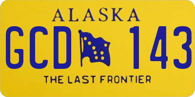 AK license plate GCD143