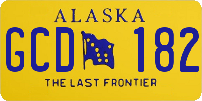 AK license plate GCD182