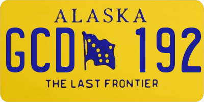 AK license plate GCD192