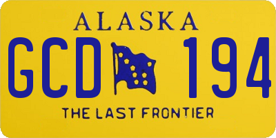 AK license plate GCD194
