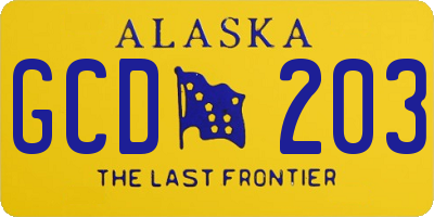 AK license plate GCD203