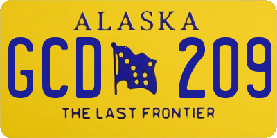 AK license plate GCD209