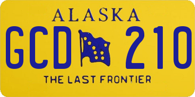 AK license plate GCD210