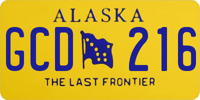 AK license plate GCD216