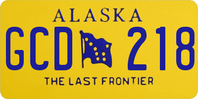 AK license plate GCD218