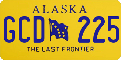 AK license plate GCD225
