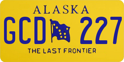 AK license plate GCD227