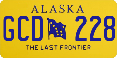 AK license plate GCD228