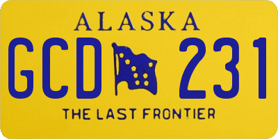 AK license plate GCD231