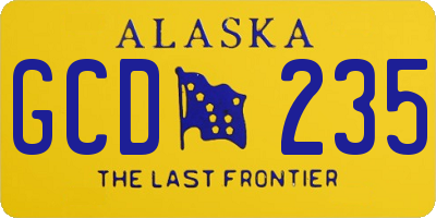 AK license plate GCD235