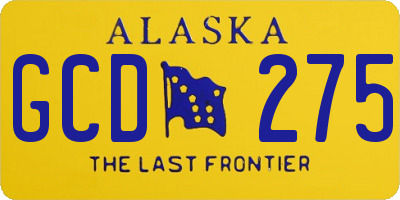 AK license plate GCD275