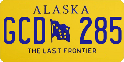 AK license plate GCD285