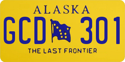 AK license plate GCD301