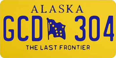 AK license plate GCD304