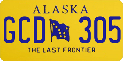 AK license plate GCD305