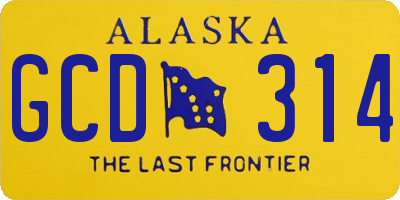 AK license plate GCD314
