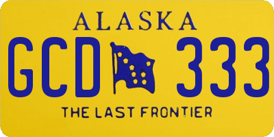 AK license plate GCD333