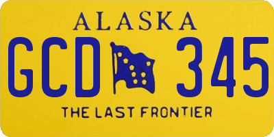 AK license plate GCD345