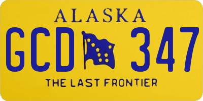 AK license plate GCD347