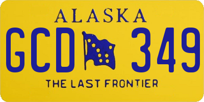 AK license plate GCD349