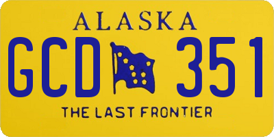 AK license plate GCD351
