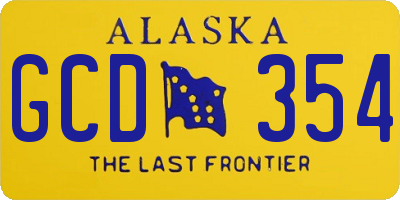 AK license plate GCD354