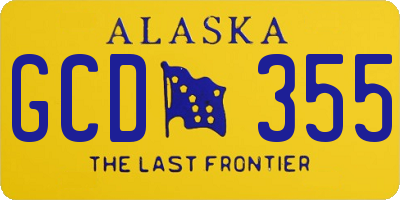 AK license plate GCD355