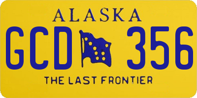 AK license plate GCD356
