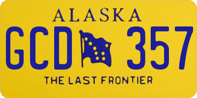 AK license plate GCD357