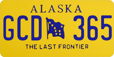 AK license plate GCD365