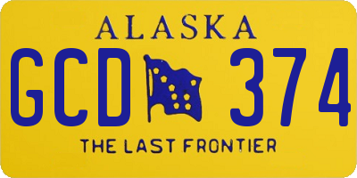 AK license plate GCD374