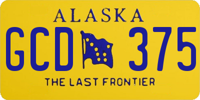 AK license plate GCD375