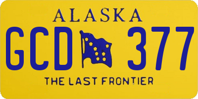AK license plate GCD377