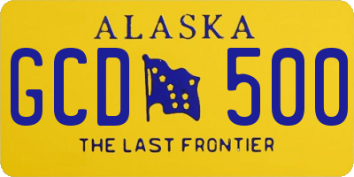 AK license plate GCD500