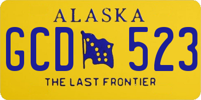 AK license plate GCD523