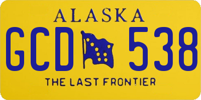 AK license plate GCD538