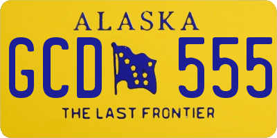 AK license plate GCD555