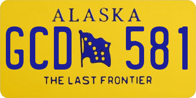 AK license plate GCD581