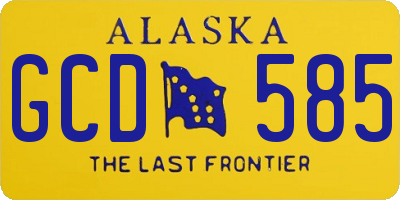 AK license plate GCD585
