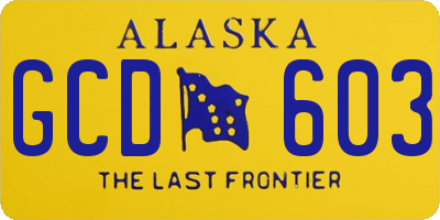 AK license plate GCD603