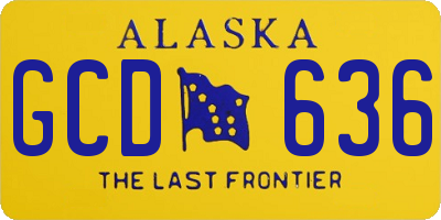 AK license plate GCD636