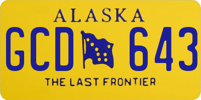 AK license plate GCD643