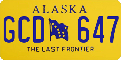 AK license plate GCD647