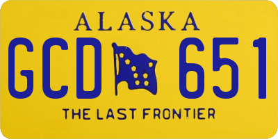 AK license plate GCD651