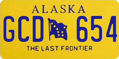 AK license plate GCD654