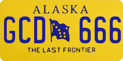 AK license plate GCD666