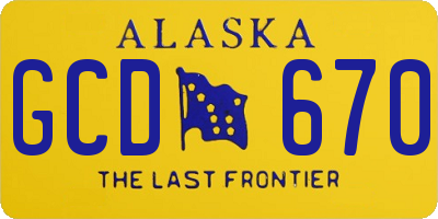AK license plate GCD670