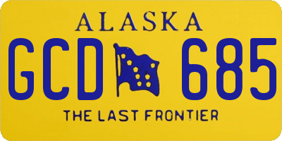 AK license plate GCD685